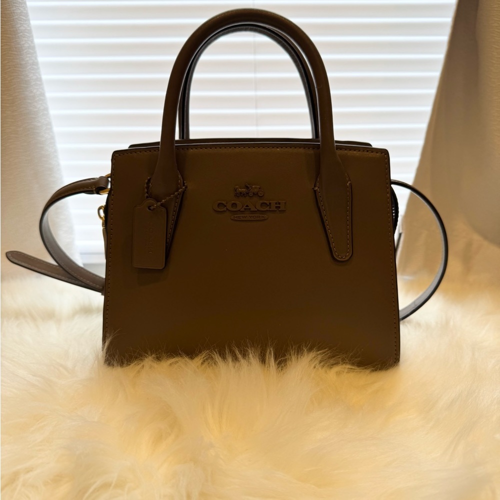 Coach Andrea Carry all Handbag with Matching Medium Corner Zip Wallet
